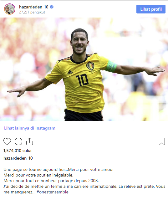 Eden Hazard Pensiun dari Timnas Belgia setelah Gagal Total pada Piala Dunia 2022